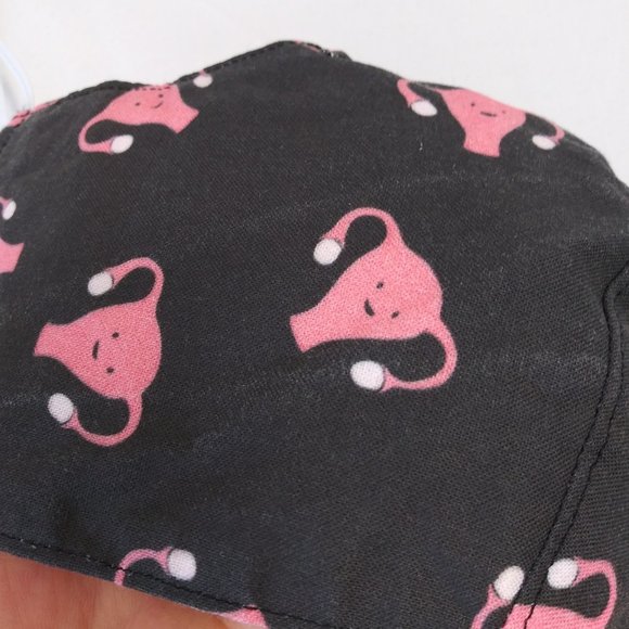 SECONDS Adult S homemade mask w/ pocket - uterus - Picture 4 of 9